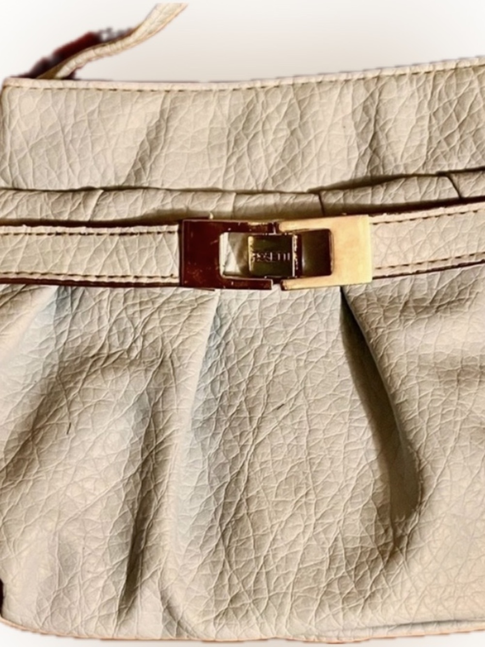 Rosetti Vintage Powder Blue Pleated Leather Crossbody Organizer Purse Bag 7x7.5